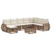 vidaXL Set Divano da Giardino 9 pcs Beige e Bianco Crema polyrattan