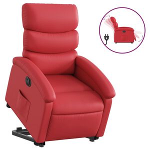 vidaXL Poltrona Alzapersona Reclinabile Elettrica Rossa in Similpelle