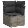 vidaXL Divano Angolare da Giardino con Cuscini Grigio in Polyrattan