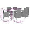 vidaXL Set da Pranzo da Giardino 7 pz con Cuscini Beige in Polyrattan