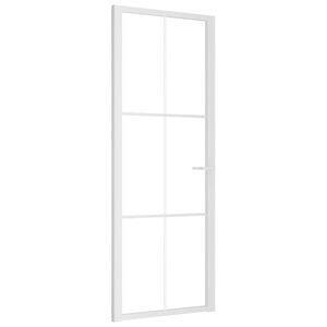vidaXL Porta Interna 76x201,5 cm Bianca in Vetro ESG e Alluminio