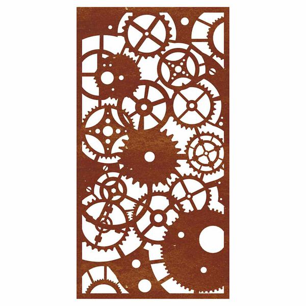 vidaXL Decorazione Muro Giardino 105x55 cm Ingranaggio Acciaio Corten