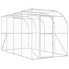 vidaXL Gabbia per Polli Contro il Muro Argento 600 x 150 x 215 cm