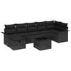 vidaXL Set Divano da Giardino 8 pz Nero polyrattan