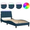 vidaXL Giroletto con LED senza Materasso Hanko Blu 90x190 cm in Velluto