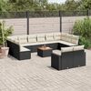 vidaXL Set Divani da Giardino 13pz con Cuscini Nero in Polyrattan