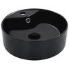 vidaXL Lavandino con Troppopieno 36x13 cm in Ceramica Nero