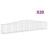 vidaXL Cesti Gabbioni ad Arco 20 pz 400x30x60/80 cm Ferro Zincato
