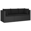 vidaXL Set Divani da Giardino 4 pz con Cuscini in Polyrattan Nero