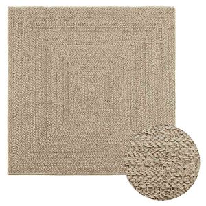 vidaXL Tappeto ZIZUR Beige 120x120 cm Aspetto Iuta Interni ed Esterni