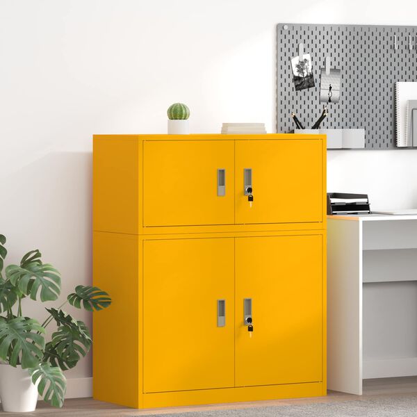 vidaXL Armadio Giallo senape 90 x 40 x 40 cm Acciaio laminato a freddo
