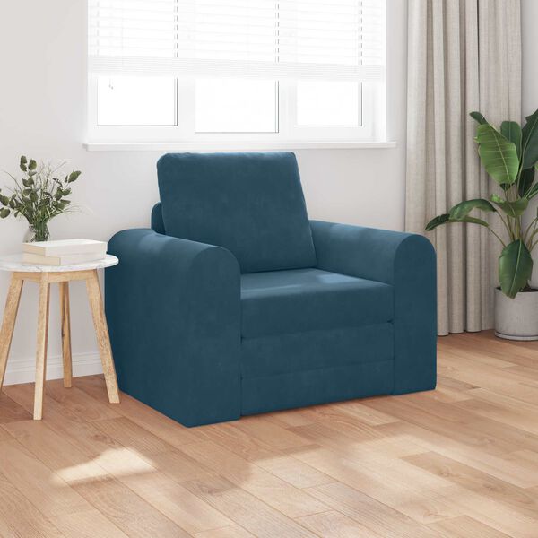 vidaXL Divano letto Blu 98 x 71 x 83 cm Velluto