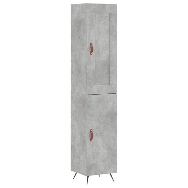 vidaXL Credenza Grigio Cemento 34,5x34x180 cm in Legno Multistrato