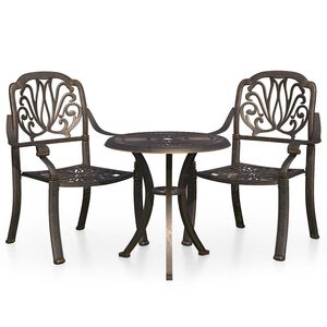vidaXL Set da Bistrot 3 pz in Alluminio Pressofuso Bronzo