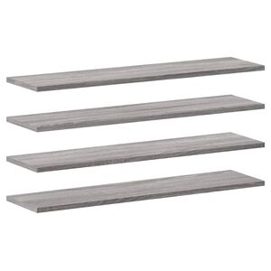 vidaXL Mensole Parete 4pz Grigio Sonoma 80x20x1,5cm Legno Multistrato