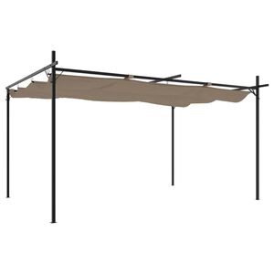 vidaXL Pergola con Tetto Retrattile Tortora 395x292x230 cm