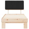 vidaXL Letto con Testiera Rivestita Nero 90 x 190 cm Pino massello