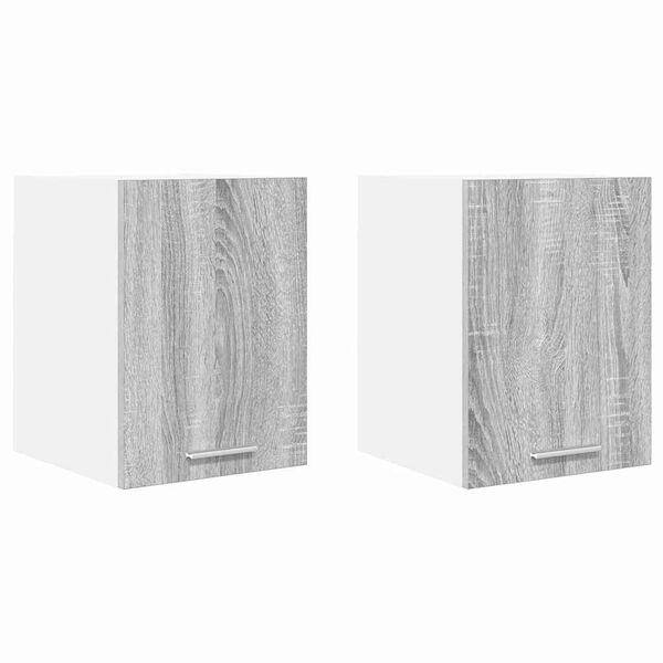 vidaXL Armadio pensile 2 pcs Grigio Sonoma e Bianco 30 x 31 x 40 cm