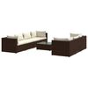 vidaXL Set Divani da Giardino 8 pz con Cuscini in Polyrattan Marrone