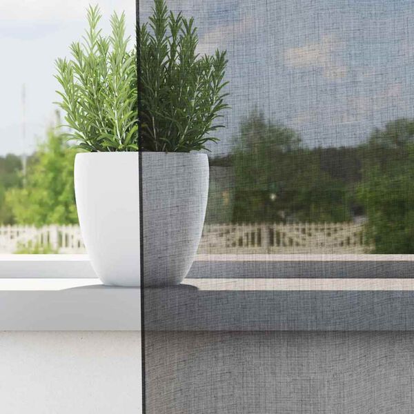 vidaXL Tende in Voile con Tasche per Aste 2 pz Nero