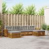 vidaXL Set divani con cuscino 6 pcs Grigio Naturale e Chiaro