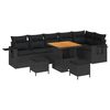 vidaXL Set Divano da Giardino 9 pz Nero polyrattan