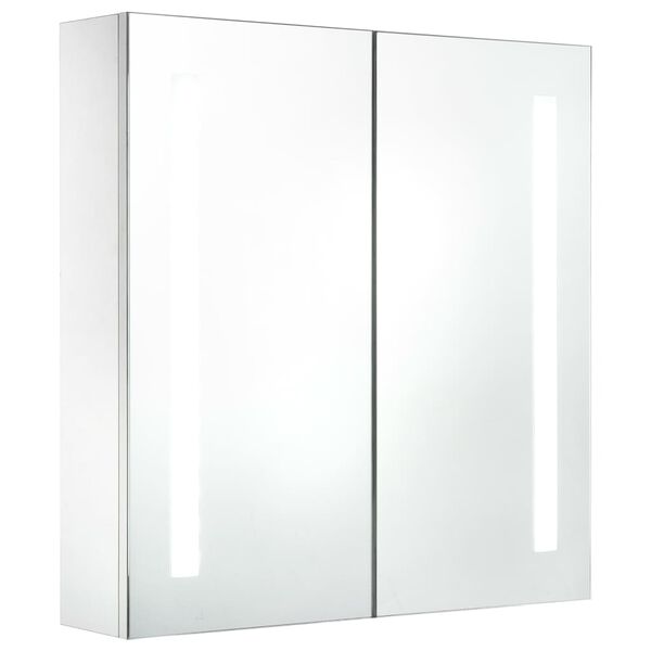 vidaXL Armadietto Bagno con Specchio e LED 60x14x62 cm