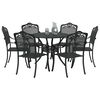 vidaXL Set da Pranzo per Giardino 7 pcs Nero Alluminio