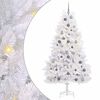 vidaXL Albero di Natale artificiale 210 cm PVC e Acciaio Bianco