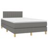 vidaXL Letto a Molle Materasso e LED Grigio Scuro 120x190cm in Tessuto