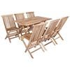 vidaXL Set di Mobili da Giardino 7 pz Naturale Legno di teak solido