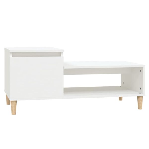vidaXL Tavolino da Salotto Bianco 100x50x45 cm in Legno Multistrato