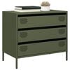 vidaXL Credenza Verde Oliva 68x39x58,5 cm in Acciaio Laminato a Freddo