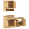 vidaXL Set Mobili da Bagno 3 pz Corona in Legno Massello di Pino