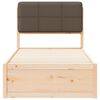 vidaXL Letto con Testiera Rivestita Talpa 100 x 200 cm Pino massello