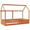 vidaXL Giroletto Casetta Bambini Marrone Cera 90x190 cm Massello Pino