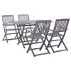 vidaXL Set da Pranzo per Giardino 5 pz Legno Massello di Acacia Grigio
