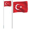 vidaXL Asta e Bandiera Turchia 6,08 m Alluminio