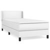 vidaXL Giroletto a Molle con Materasso Bianco 100x200 cm in Similpelle
