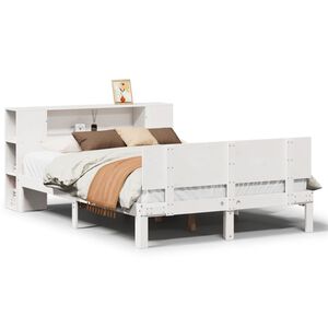 vidaXL Letto Libreria senza Materasso Bianco 135x190 cm Legno di Pino