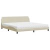 vidaXL Letto con Materasso Dover Crema 200x200 cm in Tessuto