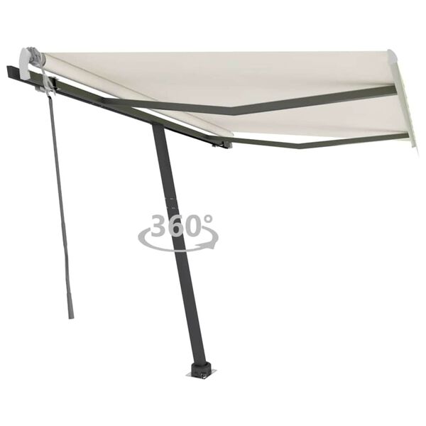 vidaXL Tenda da Sole Manuale Autoportante 300x250 cm Crema