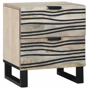 vidaXL Armadio da Notte con cassetto Bianco e Nero 40 x 33 x 46 cm
