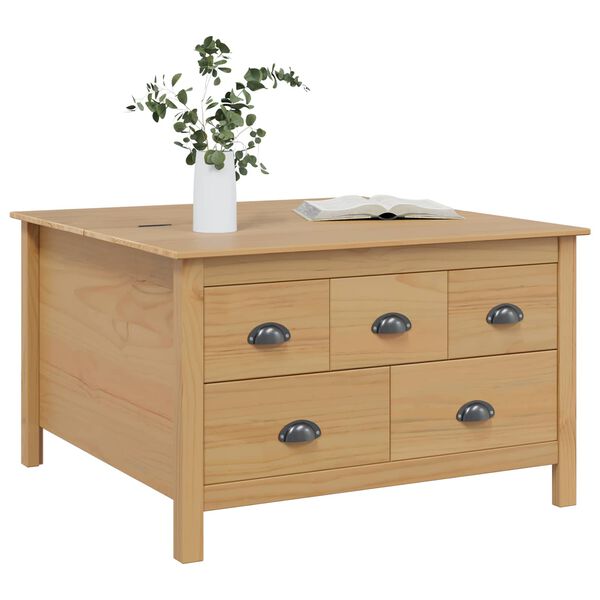 vidaXL Tavolino da salotto Marrone miele 79,5 x 79,5 x 49 cm