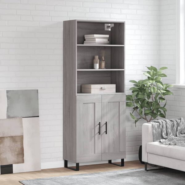 vidaXL Credenza Grigio Sonoma 69,5x34x180 cm in Legno Multistrato