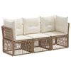 vidaXL Set Divano da Giardino 3 pcs Beige polyrattan