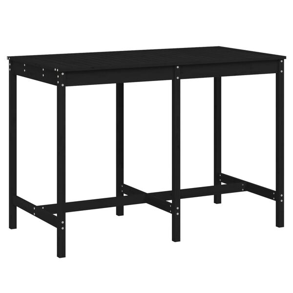 vidaXL Tavolo da Giardino Nero 159,5x82,5x110cm Legno Massello di Pino