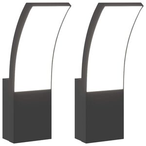 vidaXL Applique per Esterni con LED 2 pz Nere Alluminio Pressofuso
