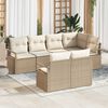 vidaXL Set Divano da Giardino 7 pcs Beige e Bianco polyrattan