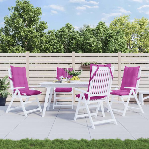 vidaXL Cuscini per Sedia con Schienale Alto 4pz Rosa in Tessuto Oxford